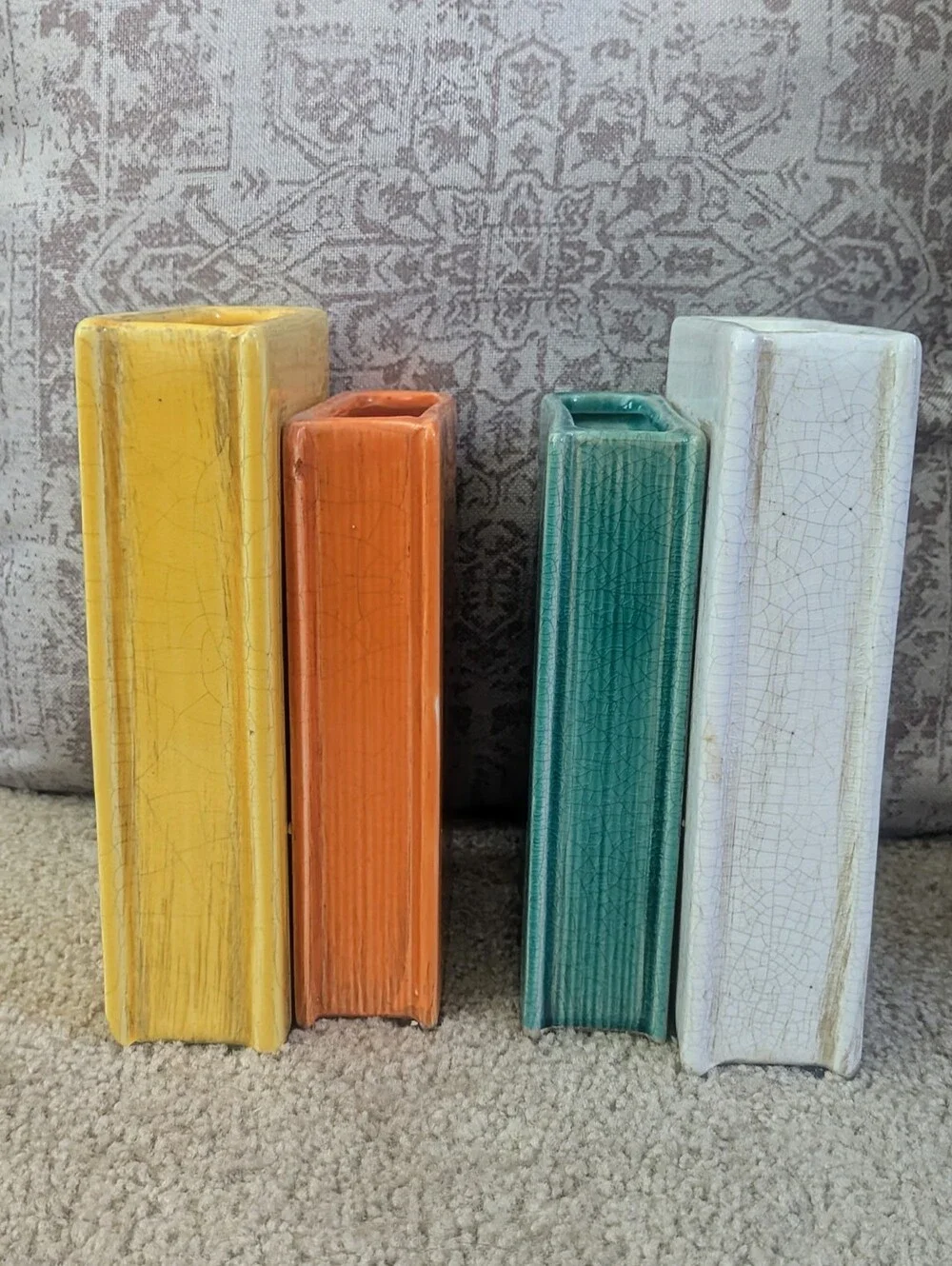 Ceramic Book-Shaped Vase Bookends Set
